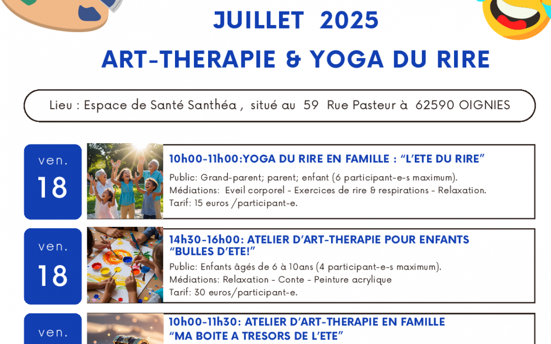 Gaëlle ANTCZAK-BRUNO, Art-thérapeute et Praticienne en Yoga du Rire vous propose des ateliers sur Oignies cet été